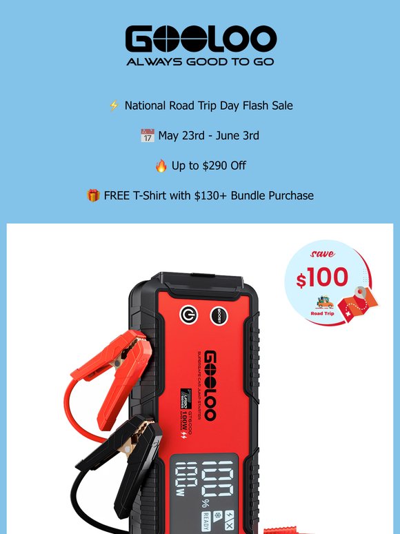 Your Road Trip Jump Starters Are on Sale!