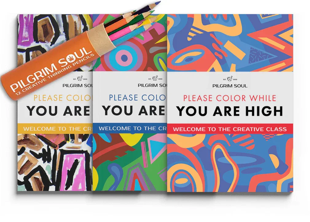 Image of Complete Adult Coloring Book Bundle: Vol 1 + 2 + 3 + Pencils