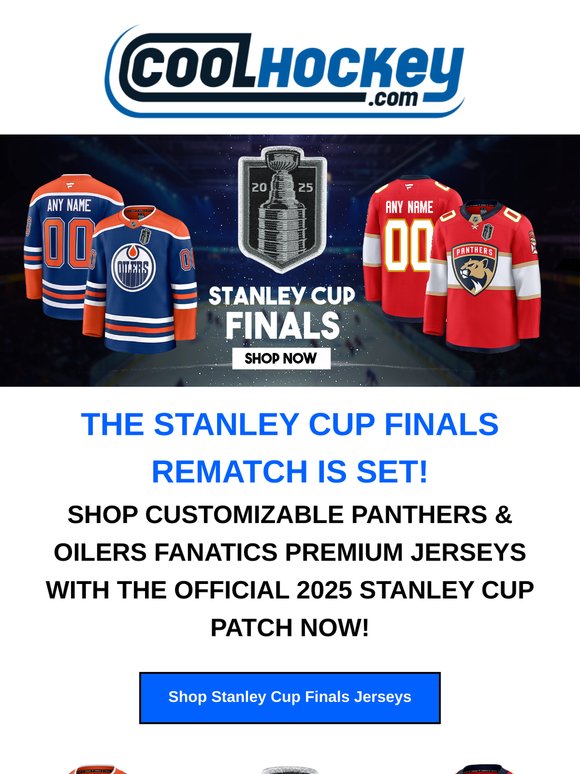 The Stanley Cup Finals Are SET! Shop Oilers, Panthers Jerseys With Stanley Cup Patches!