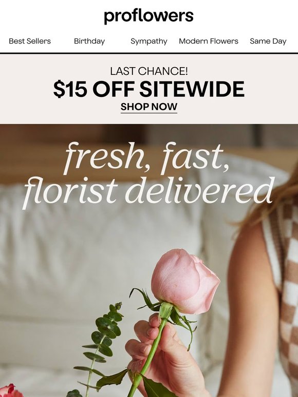 Time To Shop & Save $15 On Flowers & Gifts!