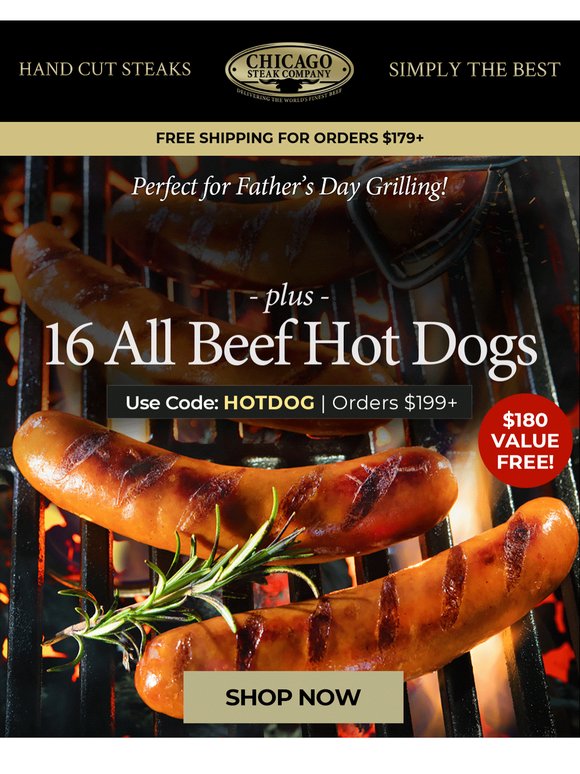 🌭16 Free Hot Dogs - Grilling Special for Father's Day