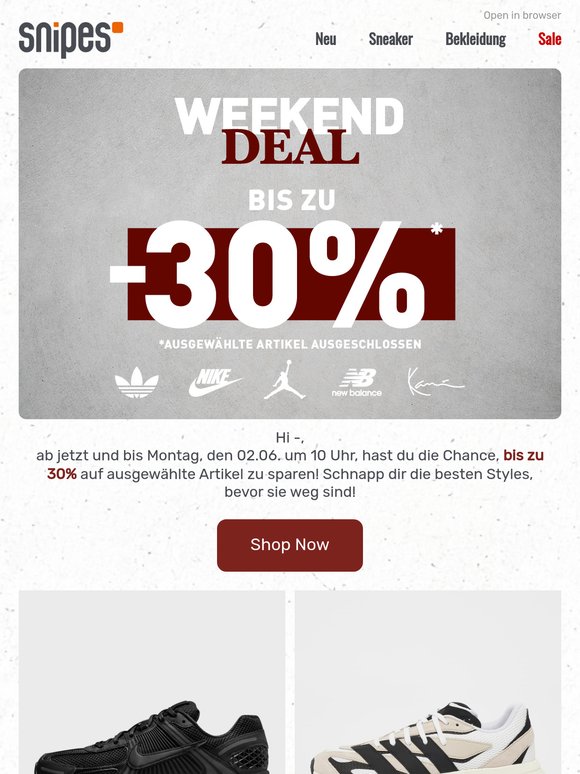 🔥 Bis zu 30% auf angesagte Styles – nur für kurze Zeit