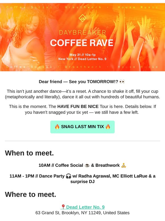 Details for TOMORROW! 💃☕️