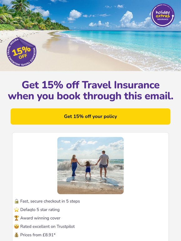 It’s Payday! Save 15% on Travel Insurance 💸
