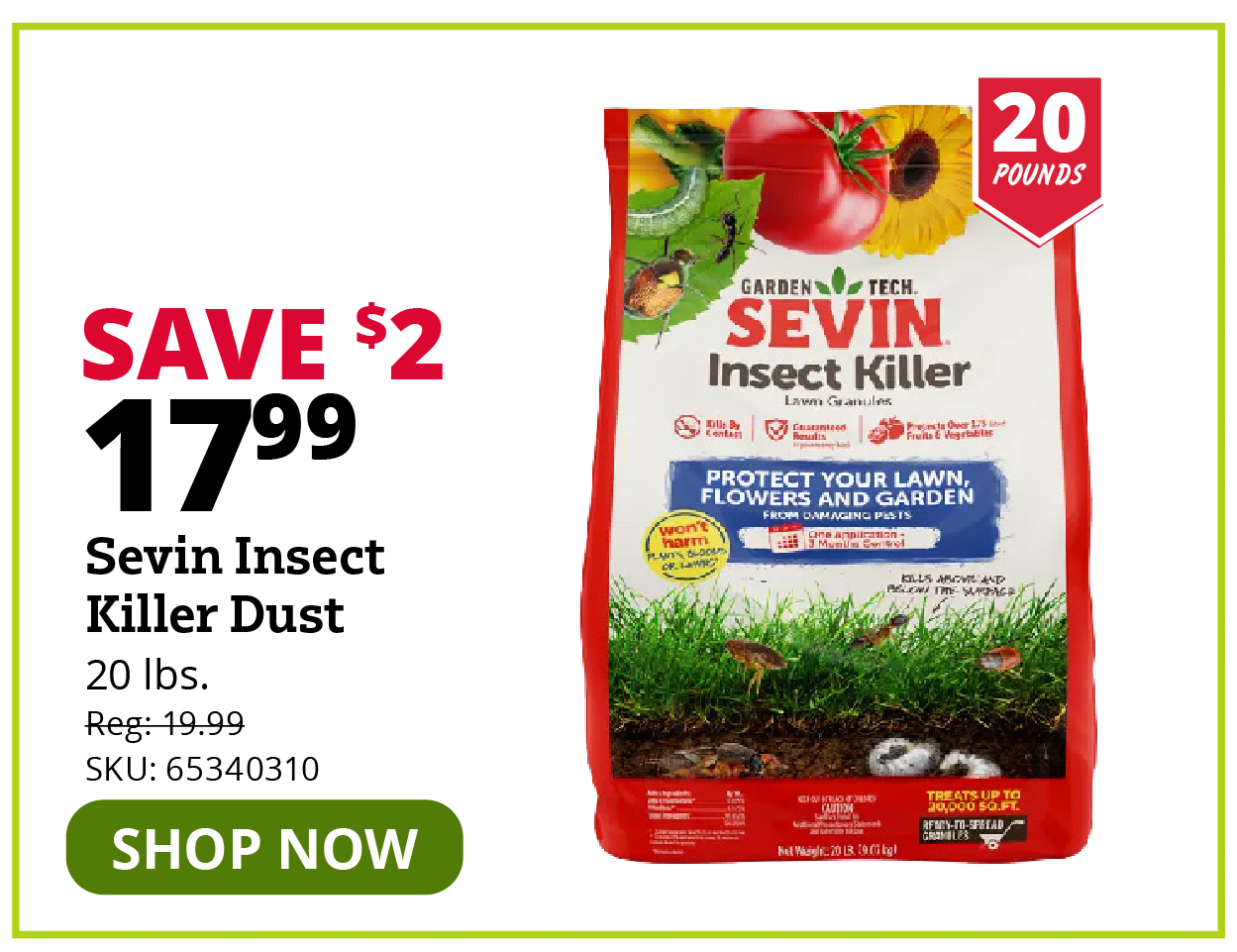 Sevin Insect Killer Granules 20 lb. Bag - 100547211