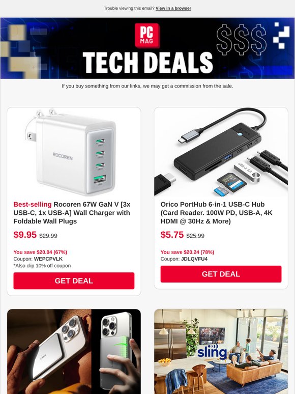 Weekend Deals: $9.95 Compact 67W 4-Port Wall Charger, $6 Best-selling USB-C Hub & Rare 27% off Sony DualSense Wireless Controller