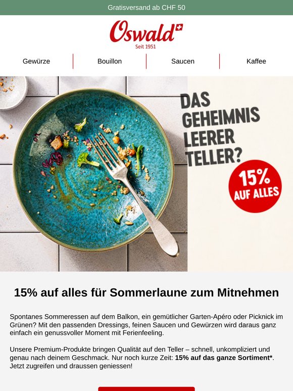 Letzte Tage: Hol dir 15% Sommergenuss! ☀️