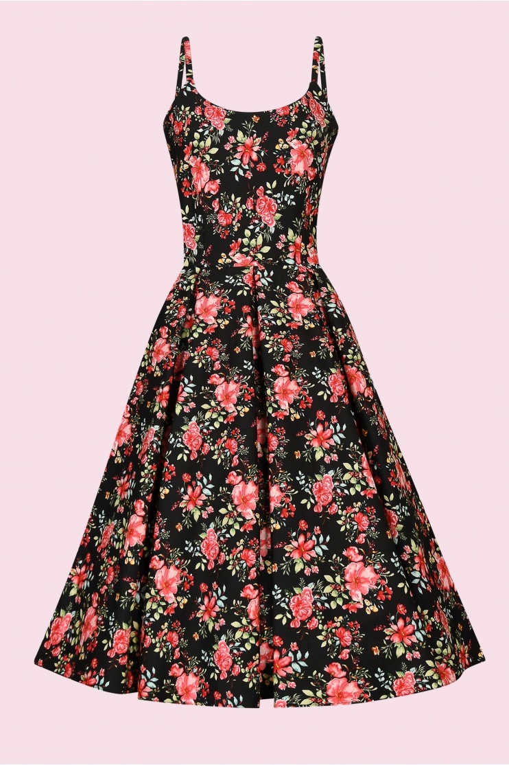 Priscilla Vintage Floral Cotton Midi Dress 