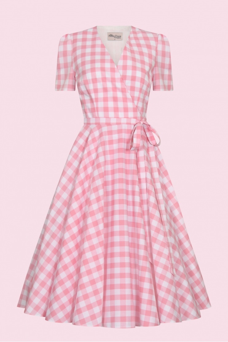 Eloise Gingham Wrap Midi Dress 