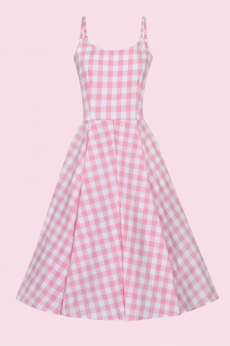 Priscilla Large Gingham Cotton Midi Dress 