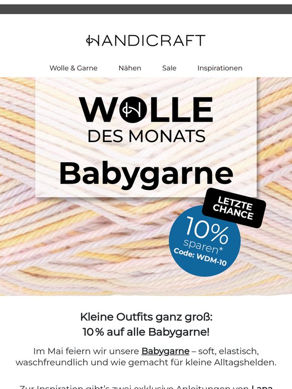 🧶 Nur noch heute: 10 % Rabatt auf alle Babygarne