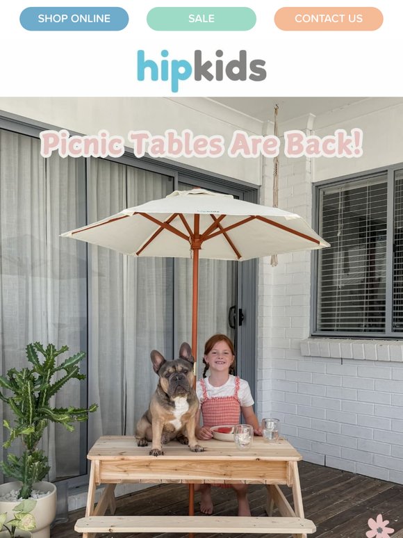 Re-stocks and New Arrivals! Picnic Tables & Easels have landed!  🌸