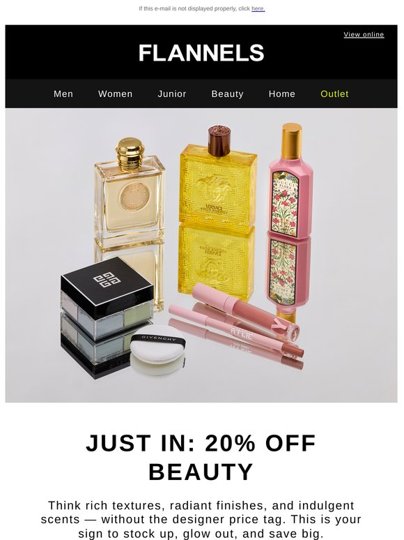 Just landed: 20% off beauty
