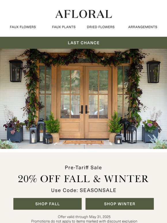 Pre-Tariff Sale Ends Tonight 🚨