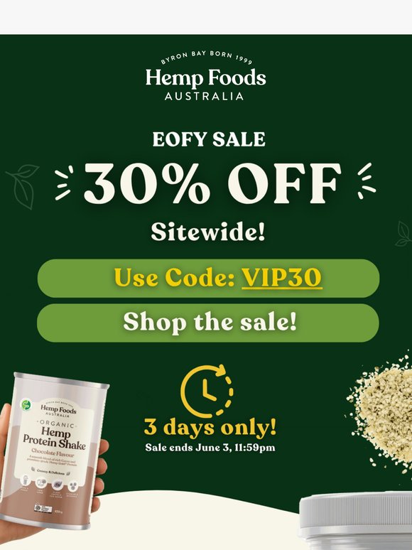 💚 VIP 30% Off Sitewide Early EOFY Sale! Use code: VIP30