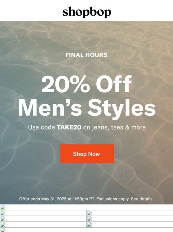 FINAL HOURS: 20% off Polo Ralph Lauren, Faherty & more