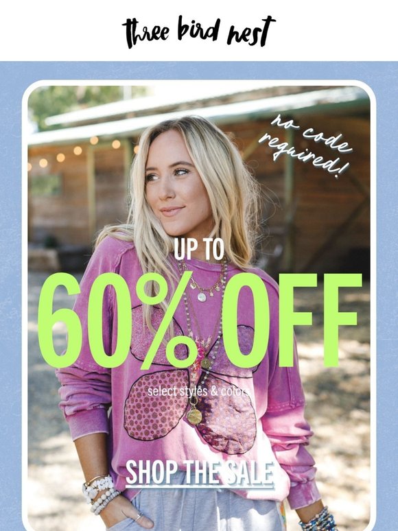 Up to 60% Off Select Styles – Shop Now