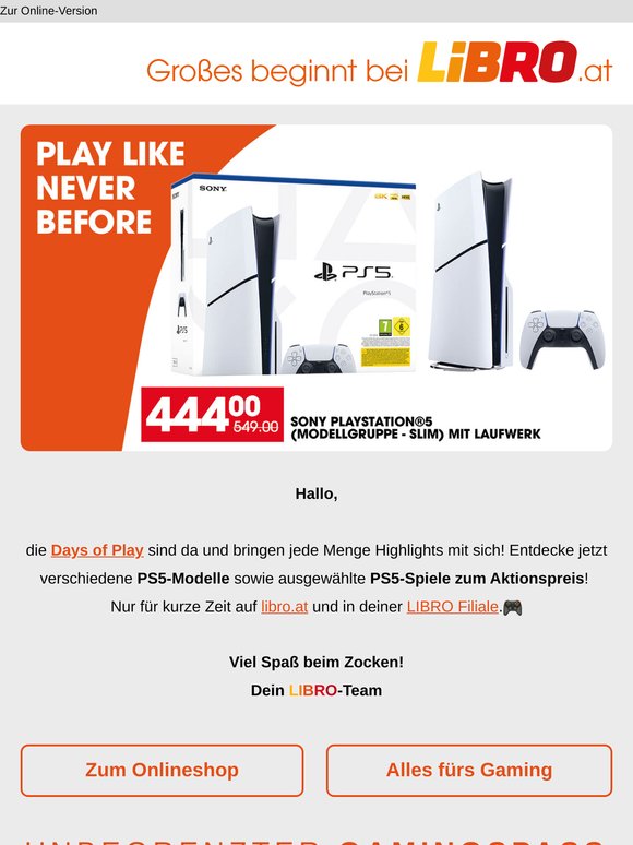 Days of Play: PlayStation 5 & Top-Spiele jetzt zum Aktionspreis 🎮