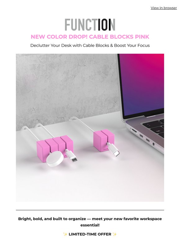 New Pink Cable Blocks Are Here - Organize in Style!