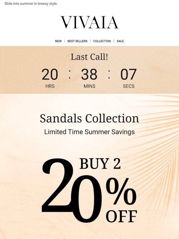 Sandal Savings End Tomorrow!