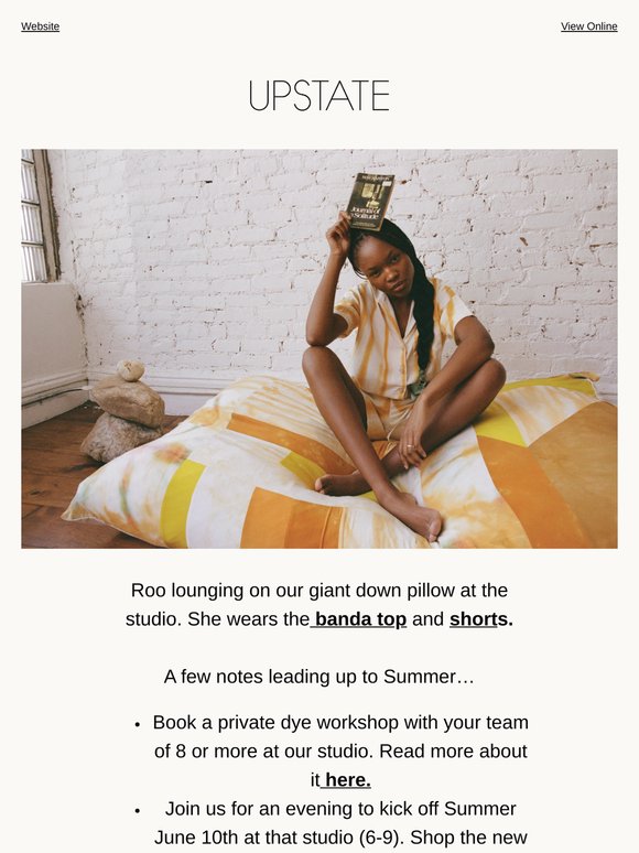 a giant pillow + yellow stripes