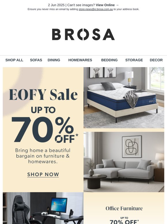 EOFY SALE 🔥 Up to 70% OFF Stylish Furniture & Homewares