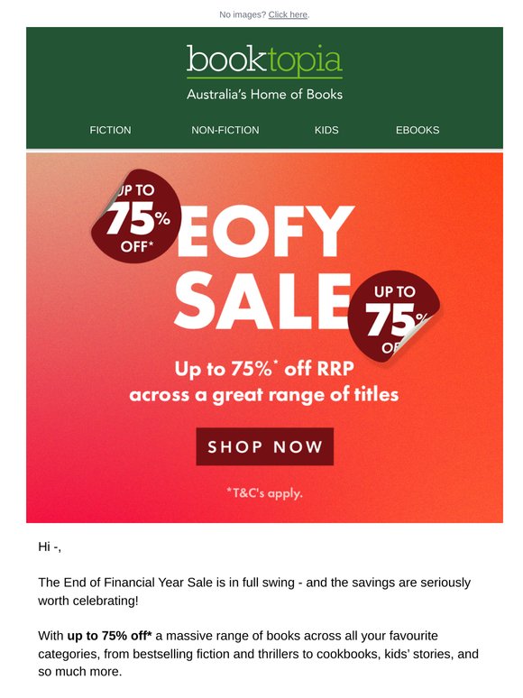 📚 Save up to 75% - Our EOFY Sale is on!