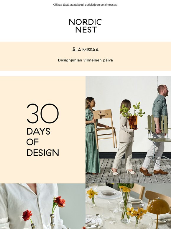 Älä missaa: designjuhliemme viimeiset tunnit! 🥂
