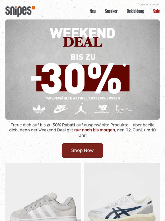 ⏳ Nur noch bis morgen: Bis zu 30% Rabatt!