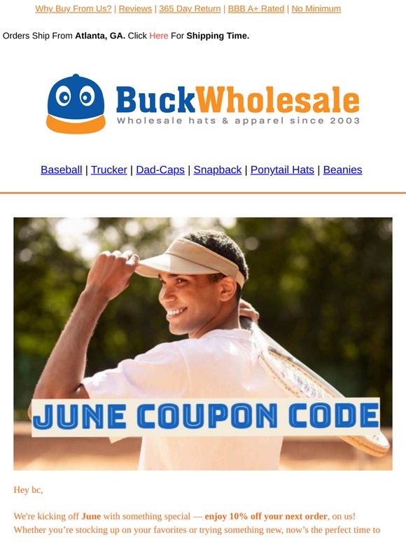bc Start June Strong – Enjoy 10% Off Your Next Order!