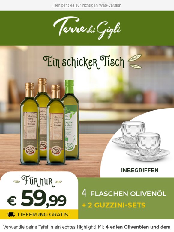 Verpass nicht das Olivenöl, das deine Gerichte in echte Gourmet-Kunstwerke verwandelt! 🌟