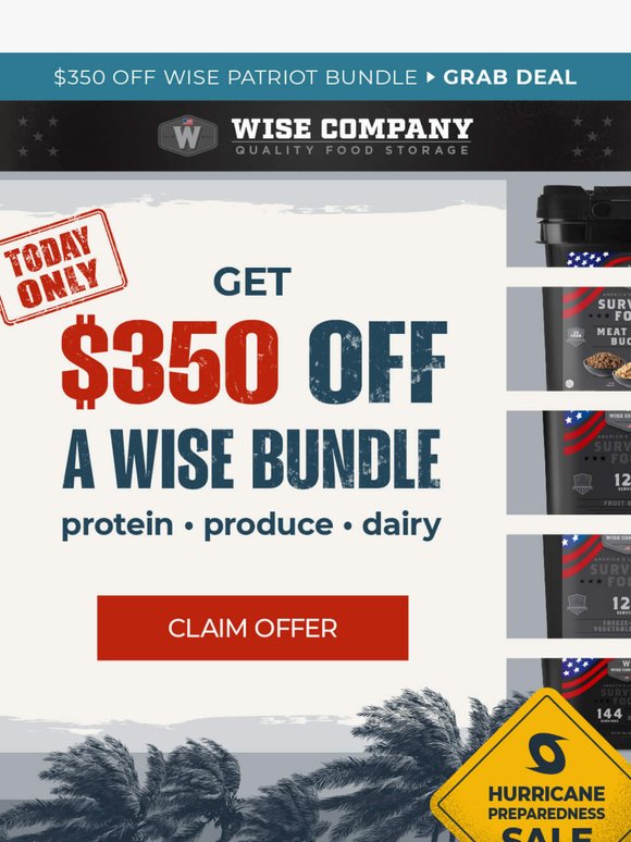 Hurricane Essentials – Today Only: $350 Off!