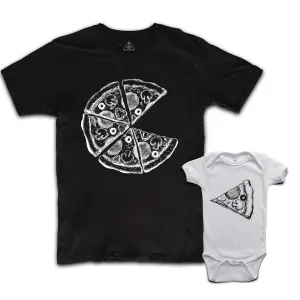 Image of Pizza And Pizza Slice Dad&Me Matching T-Shirts
