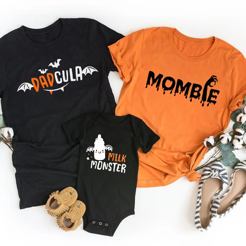 Image of Halloween Dadcula Mombie Milk Monster Family Matching Shirt