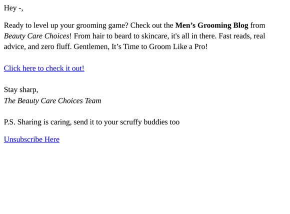 New Release, —! Mens Grooming 101 Blog