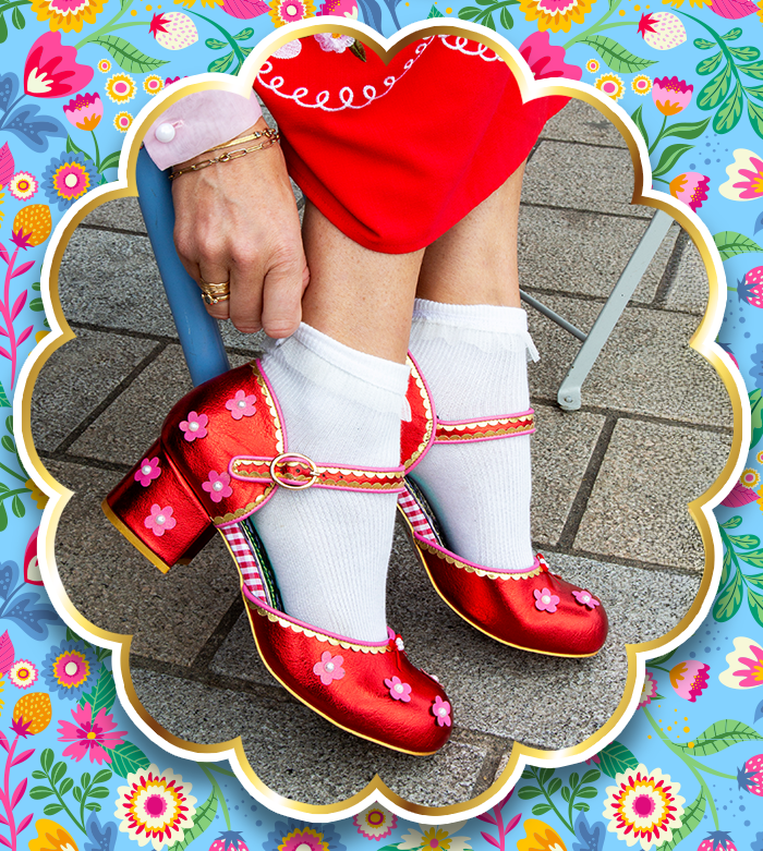 Irregular Choice 'Mervelyn' red d'orsay heels
