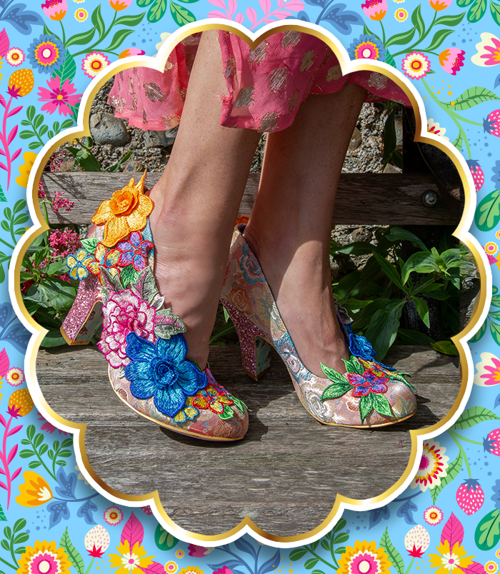 Irregular Choice 'Blooming Bouquet' embroidered floral heels