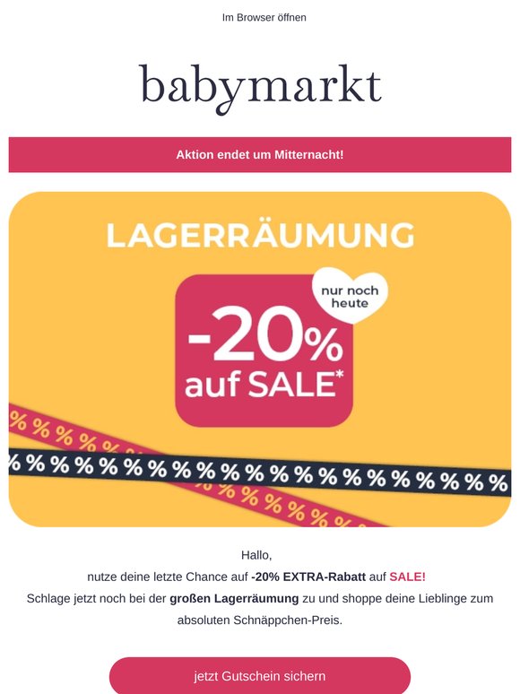Jetzt oder nie  ⏳ Letzte Chance für -20% extra