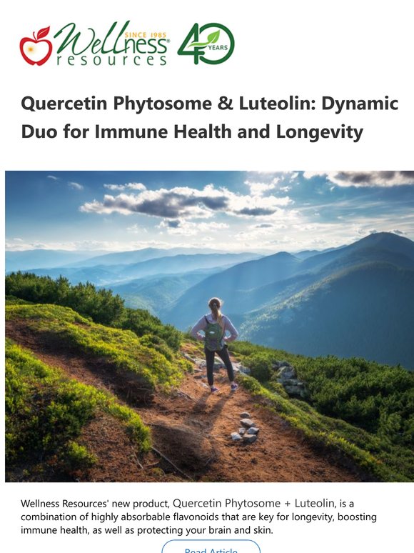 New Quercetin Phytosome & Luteolin Supplement! A Dynamic Duo for Immune Health and Longevity