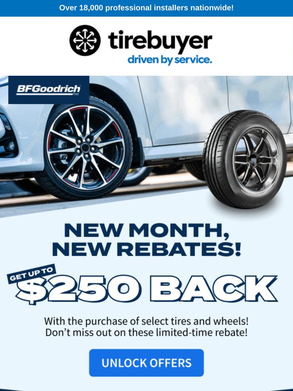 🚗 Fresh Rebates on Tires this Month!