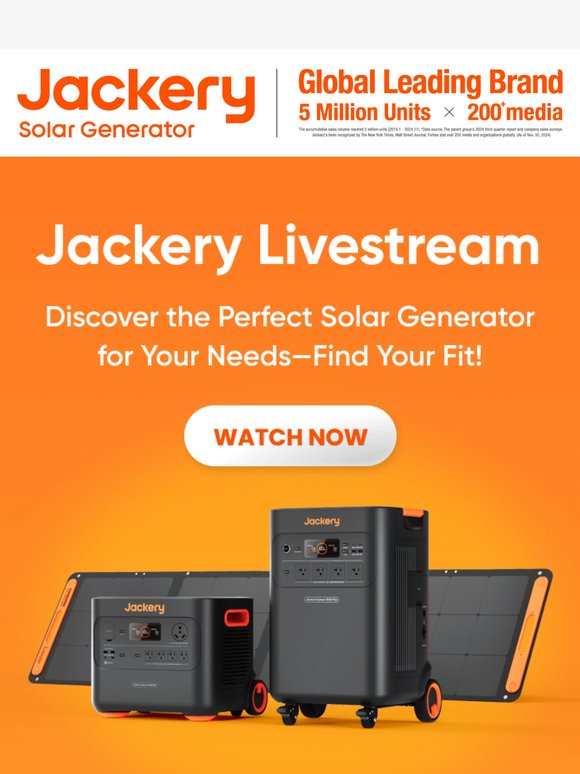 📹Live Now: Find the Perfect Jackery Solar Generator for You!