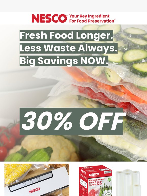 Seal the Savings: Up to 30% Off Vacuum Sealers & Bags!