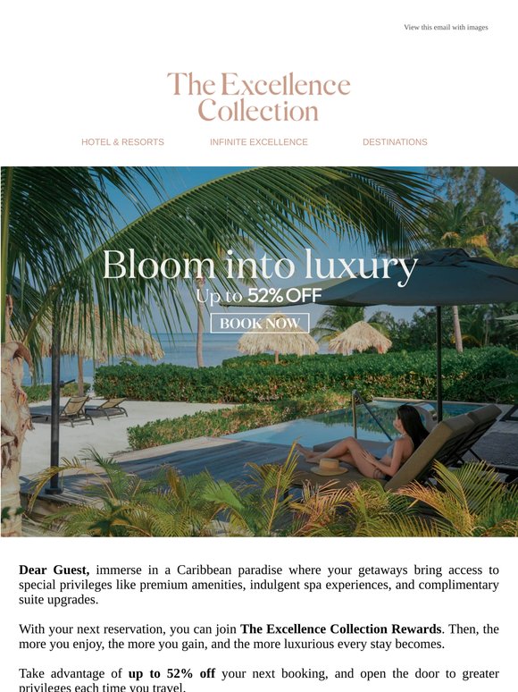 A next-level tropical escape for up to 52% off, Dear Guest