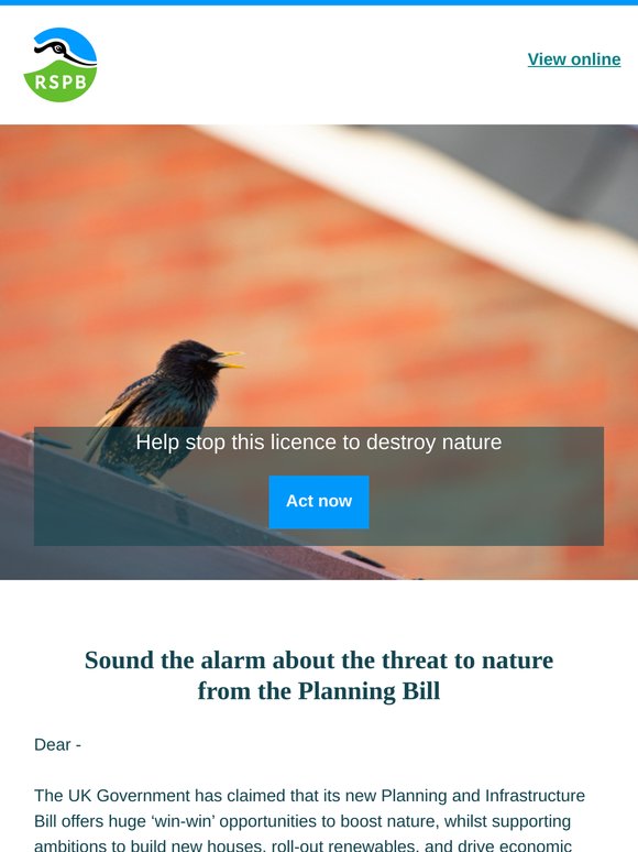 This Bill is a licence to destroy nature - help stop it