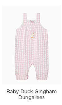 Baby Duck Gingham Dungarees