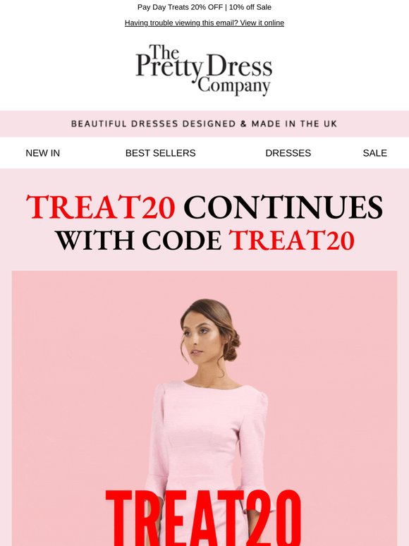 TREAT20 continues, plus an extra 10% Off Sale