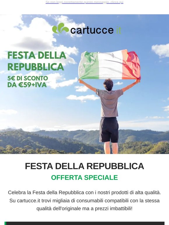 🇮🇹 5€ di SCONTO per la Festa della Repubblica! su cartucce.it