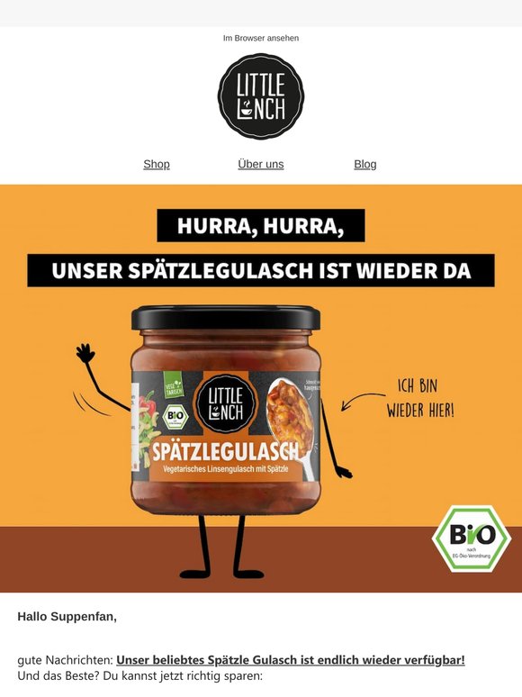 🧡 Spätzle Gulasch ist zurück – jetzt im Vorteilspack sichern!