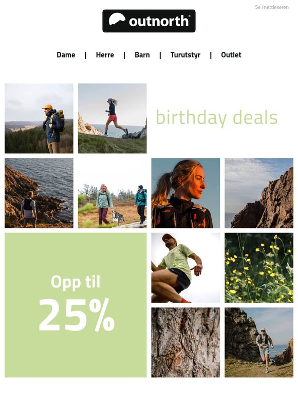 Utendørsfavoritter med opp til 25% rabatt