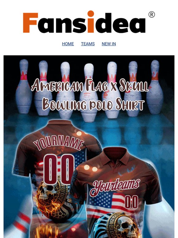 🎳Patriotic Power: Skull Bowling Polos & Team Tees Are In